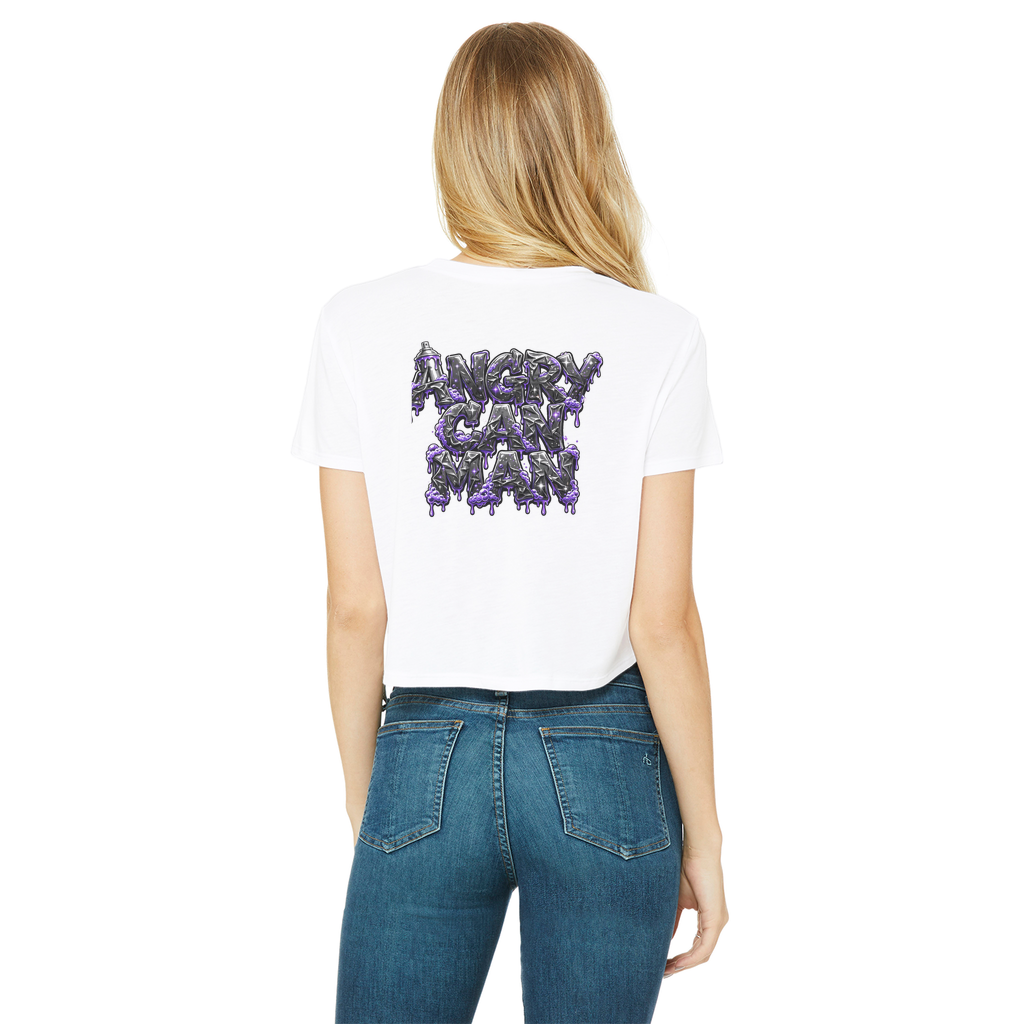 ANGRY CAN MAN 3.0 Classic Women's Cropped Raw Edge T-Shirt