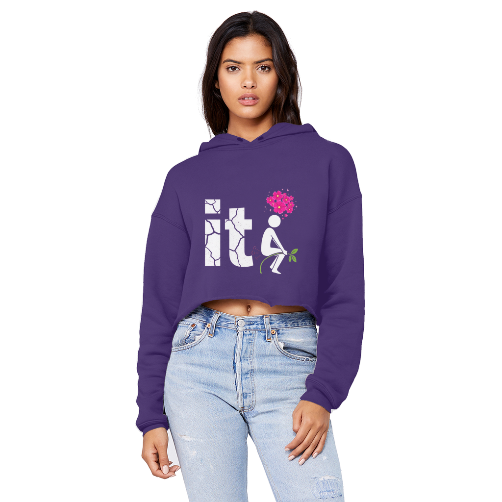 SARCASM 105 Cropped Raw Edge Boyfriend Hoodie