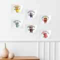 TRASH CAN MAN Rectangle Wall Tiles Set of 6