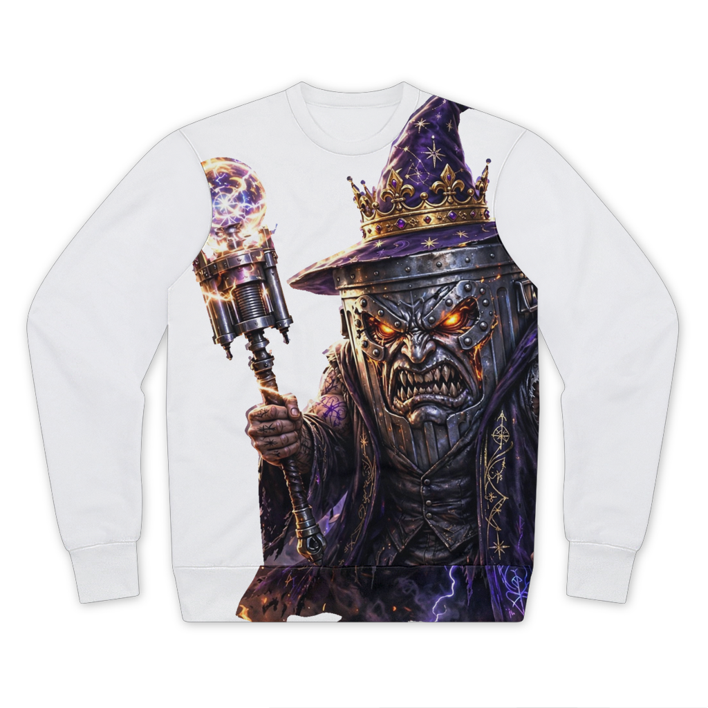angry can man Premium Cut and Sew Sublimation Unisex Sweatshirt