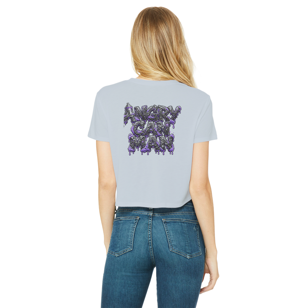 ANGRY CAN MAN 3.0 Classic Women's Cropped Raw Edge T-Shirt
