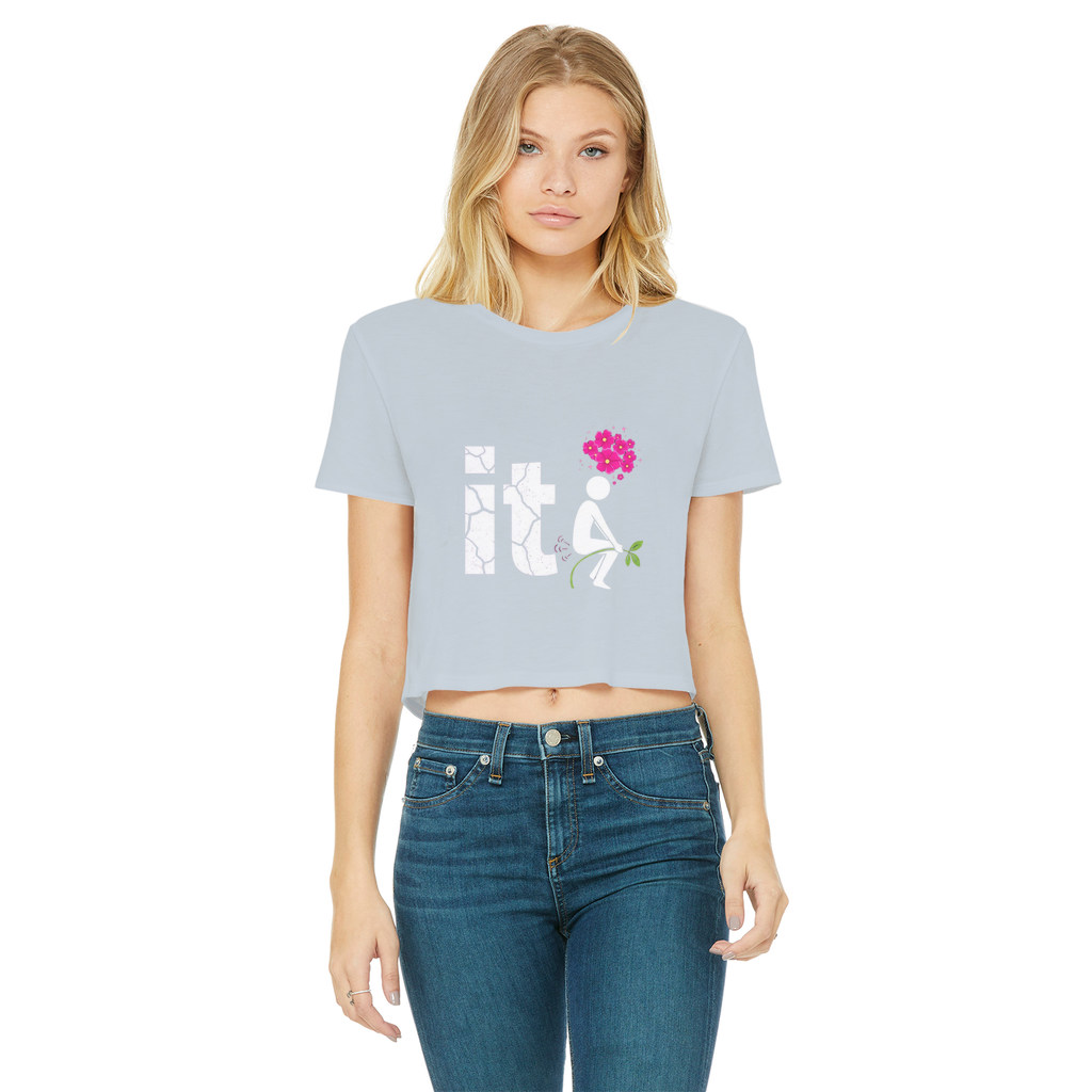 SARCASM 105 Classic Women's Cropped Raw Edge T-Shirt