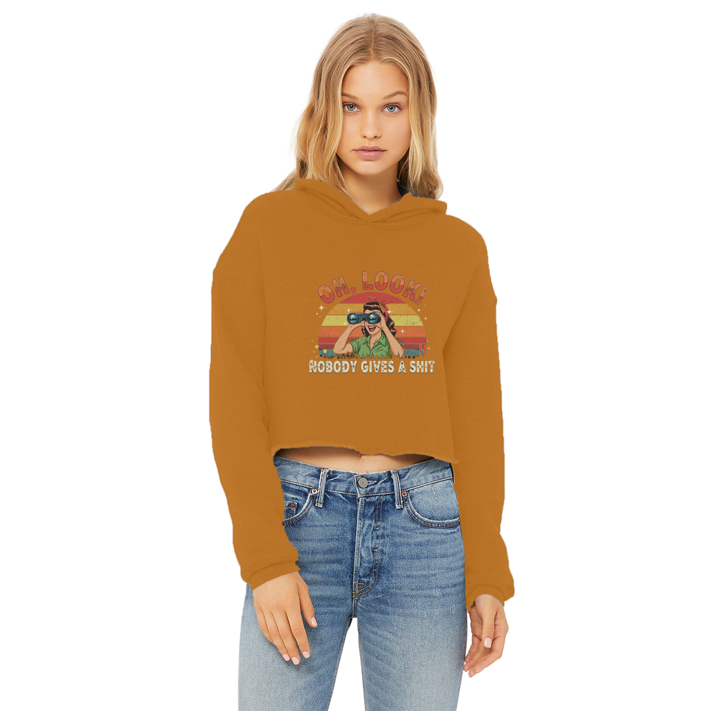 SARCASM 105 Ladies Cropped Raw Edge Hoodie