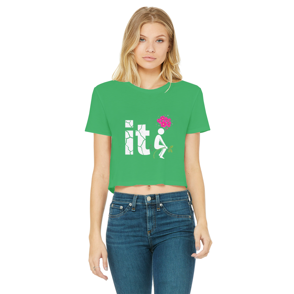 SARCASM 105 Classic Women's Cropped Raw Edge T-Shirt