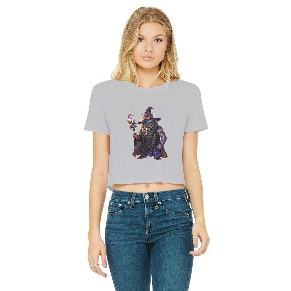 angry can man Classic Women's Cropped Raw Edge T-Shirt