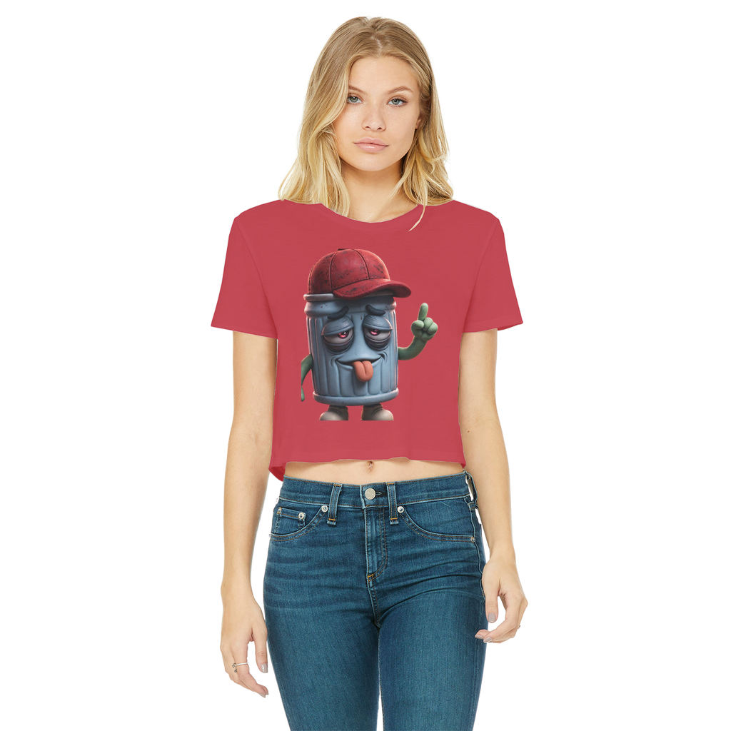ANGRY CAN MAN 3.0 Classic Women's Cropped Raw Edge T-Shirt