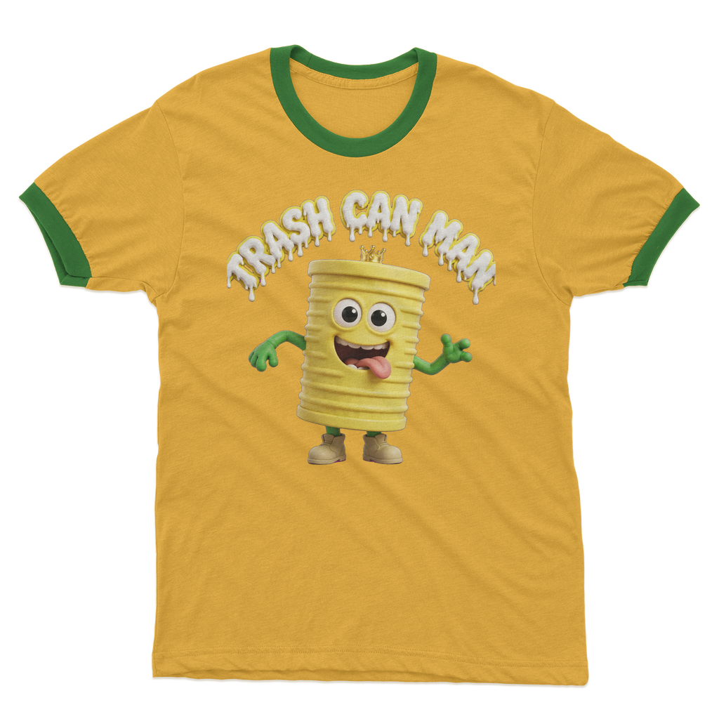TRASH CAN MAN Adult Ringer T-Shirt