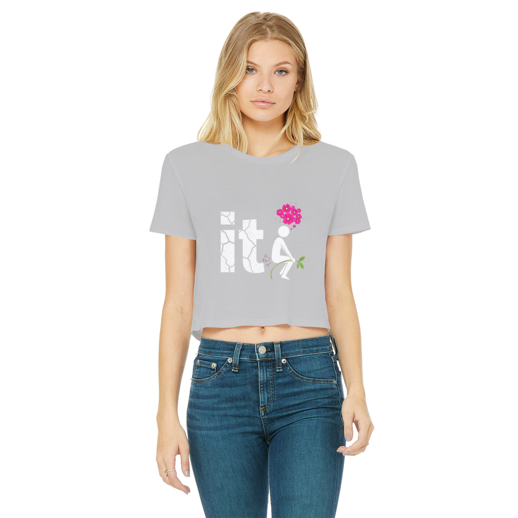 SARCASM 105 Classic Women's Cropped Raw Edge T-Shirt