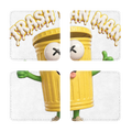TRASH CAN MAN Sublimation Coasters Pack of Four