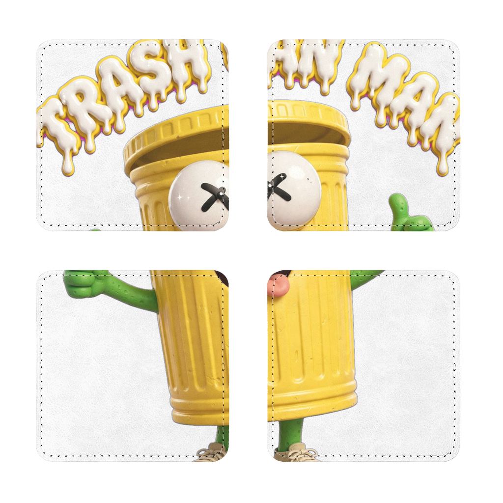 TRASH CAN MAN Sublimation Coasters Pack of Four