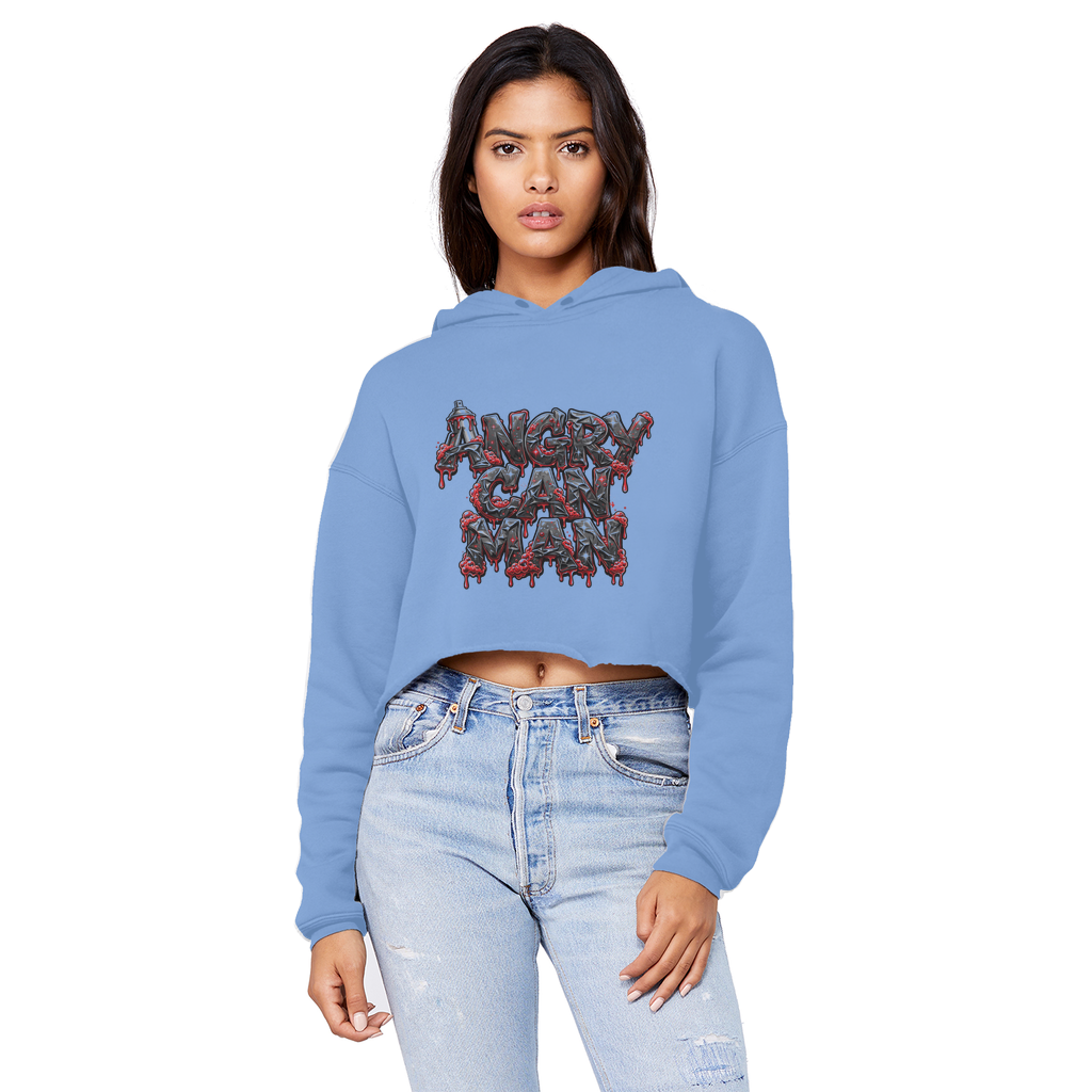 ANGRY CAN MAN 2.0 Cropped Raw Edge Boyfriend Hoodie