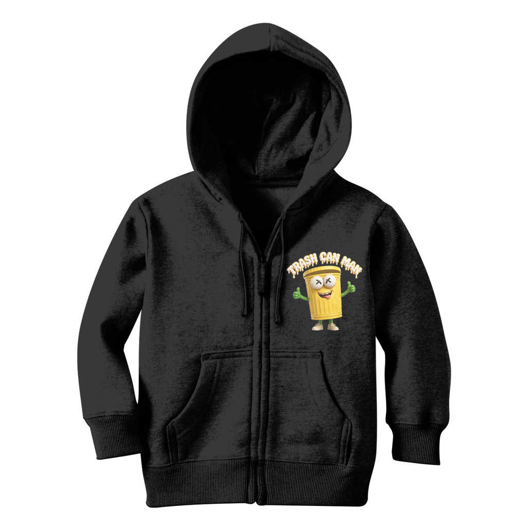 TRASH CAN MAN Classic Kids Zip Hoodie