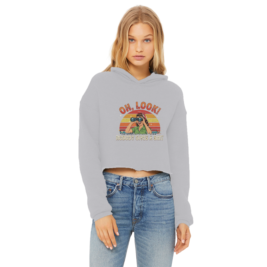 SARCASM 105 Ladies Cropped Raw Edge Hoodie