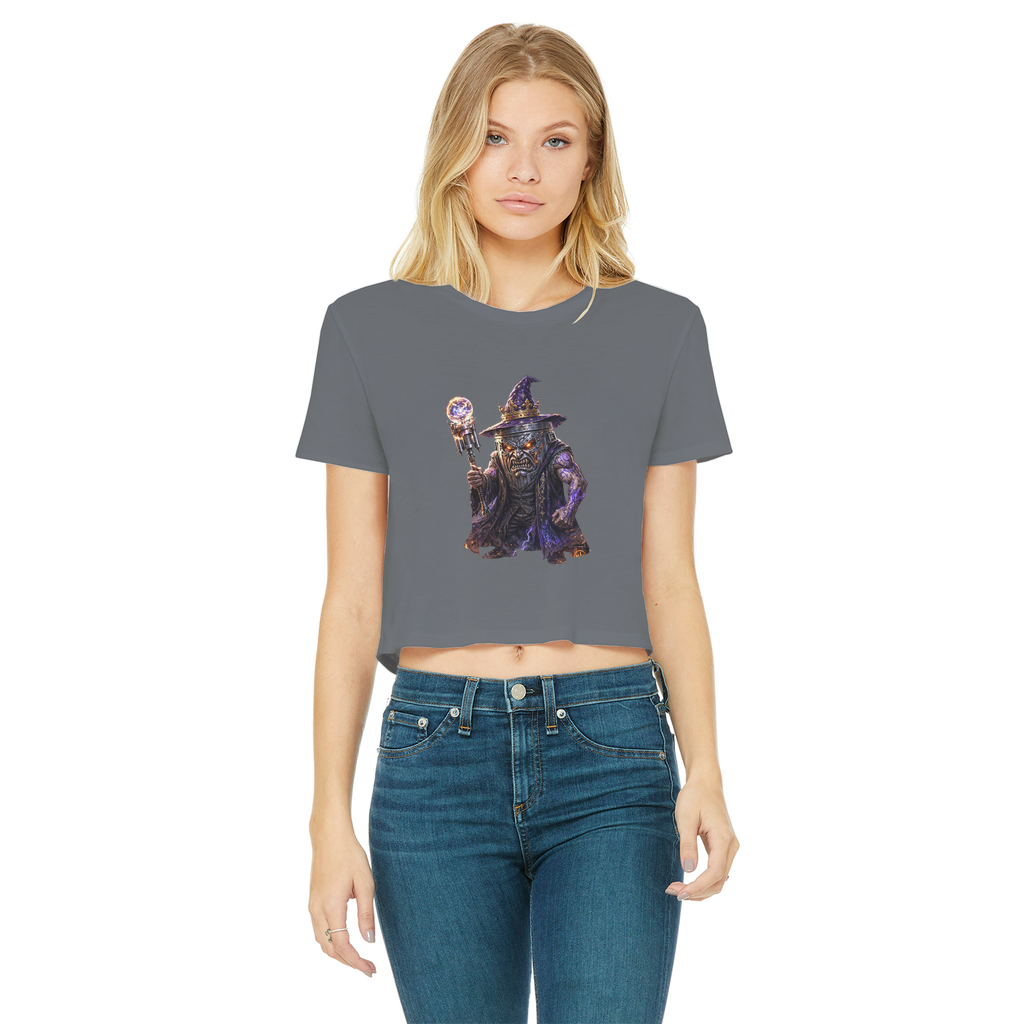 angry can man Classic Women's Cropped Raw Edge T-Shirt