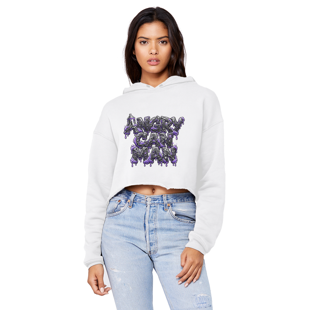 ANGRY CAN MAN 3.0 Cropped Raw Edge Boyfriend Hoodie