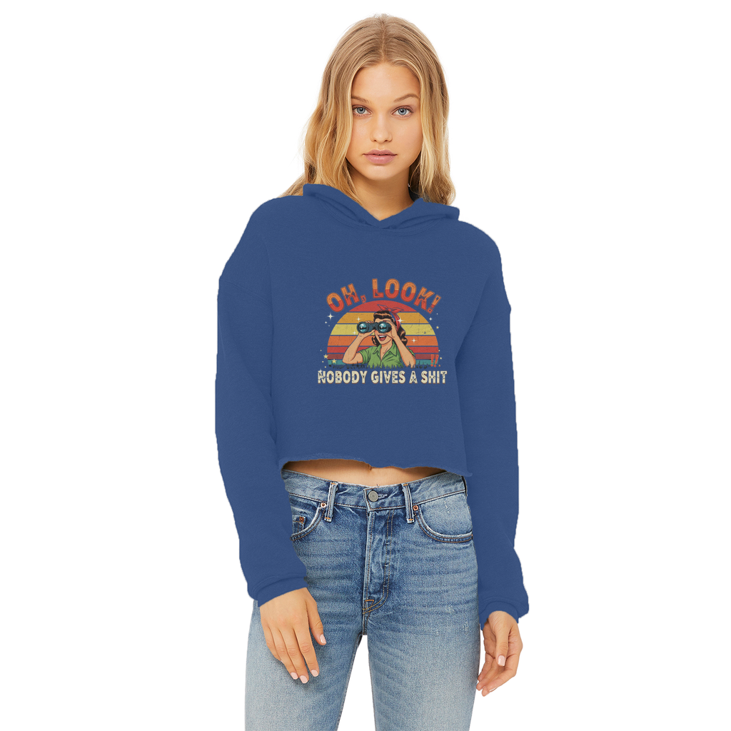 SARCASM 105 Ladies Cropped Raw Edge Hoodie