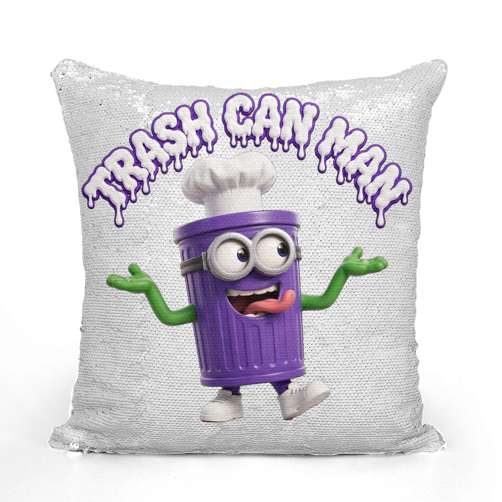 TRASH CAN MAN Sequin Cushion Cover