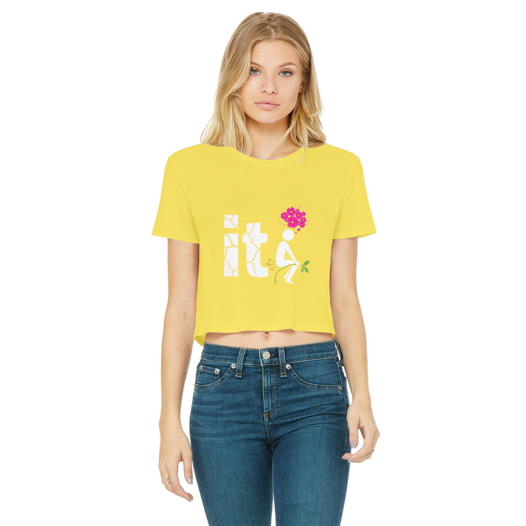 SARCASM 105 Classic Women's Cropped Raw Edge T-Shirt