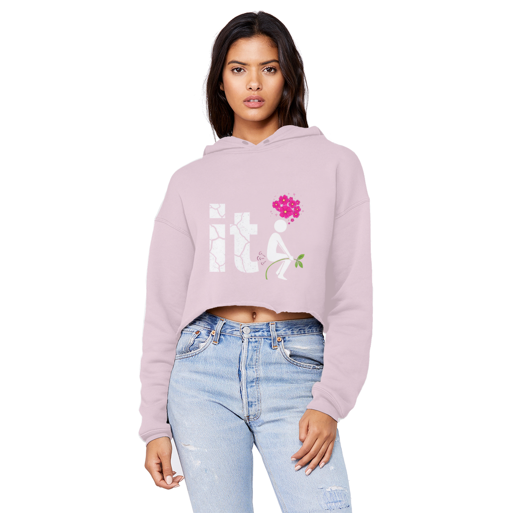 SARCASM 105 Cropped Raw Edge Boyfriend Hoodie
