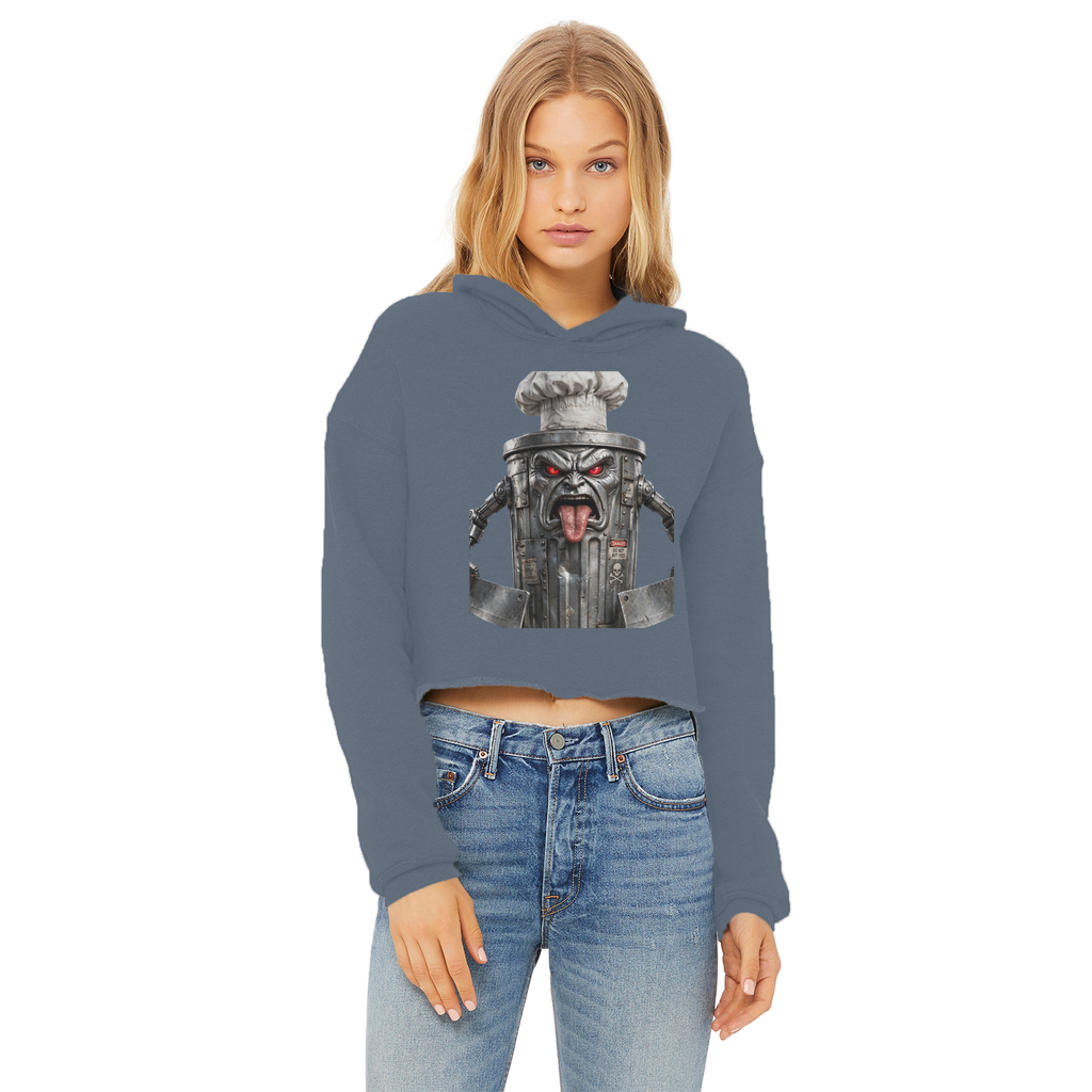 ANGRY CAN MAN 3.0 Ladies Cropped Raw Edge Hoodie