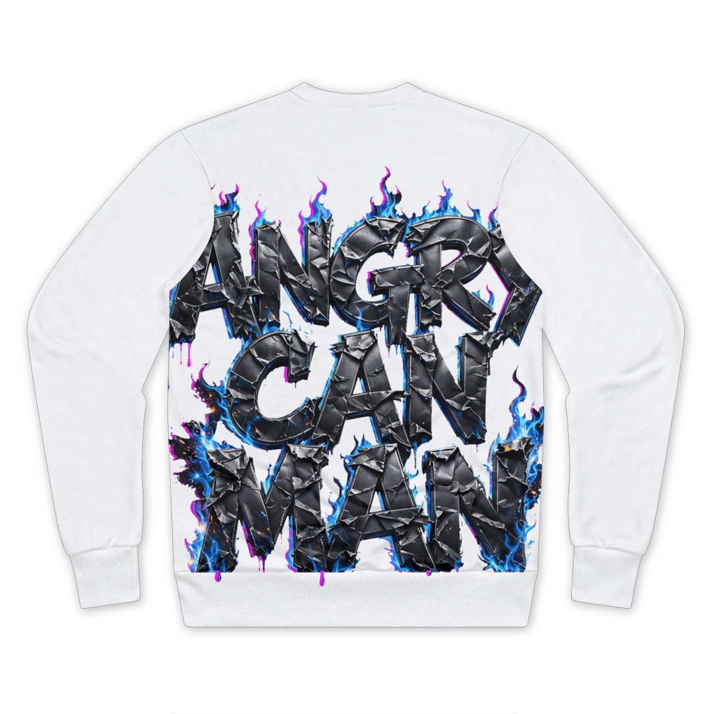 angry can man Premium Cut and Sew Sublimation Unisex Sweatshirt