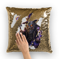 angry can man Sequin Cushion Cover