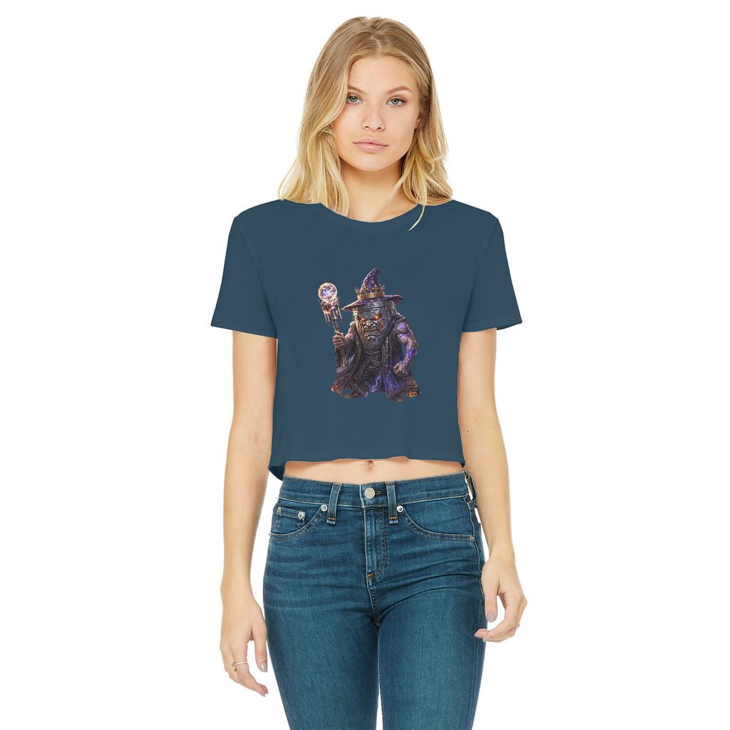 angry can man Classic Women's Cropped Raw Edge T-Shirt