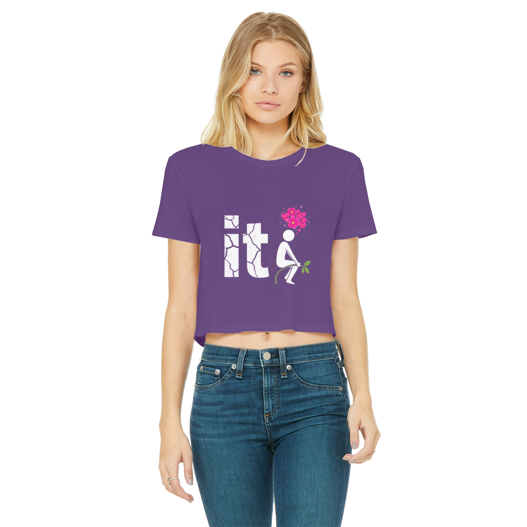 SARCASM 105 Classic Women's Cropped Raw Edge T-Shirt