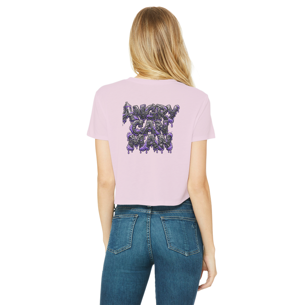 ANGRY CAN MAN 3.0 Classic Women's Cropped Raw Edge T-Shirt
