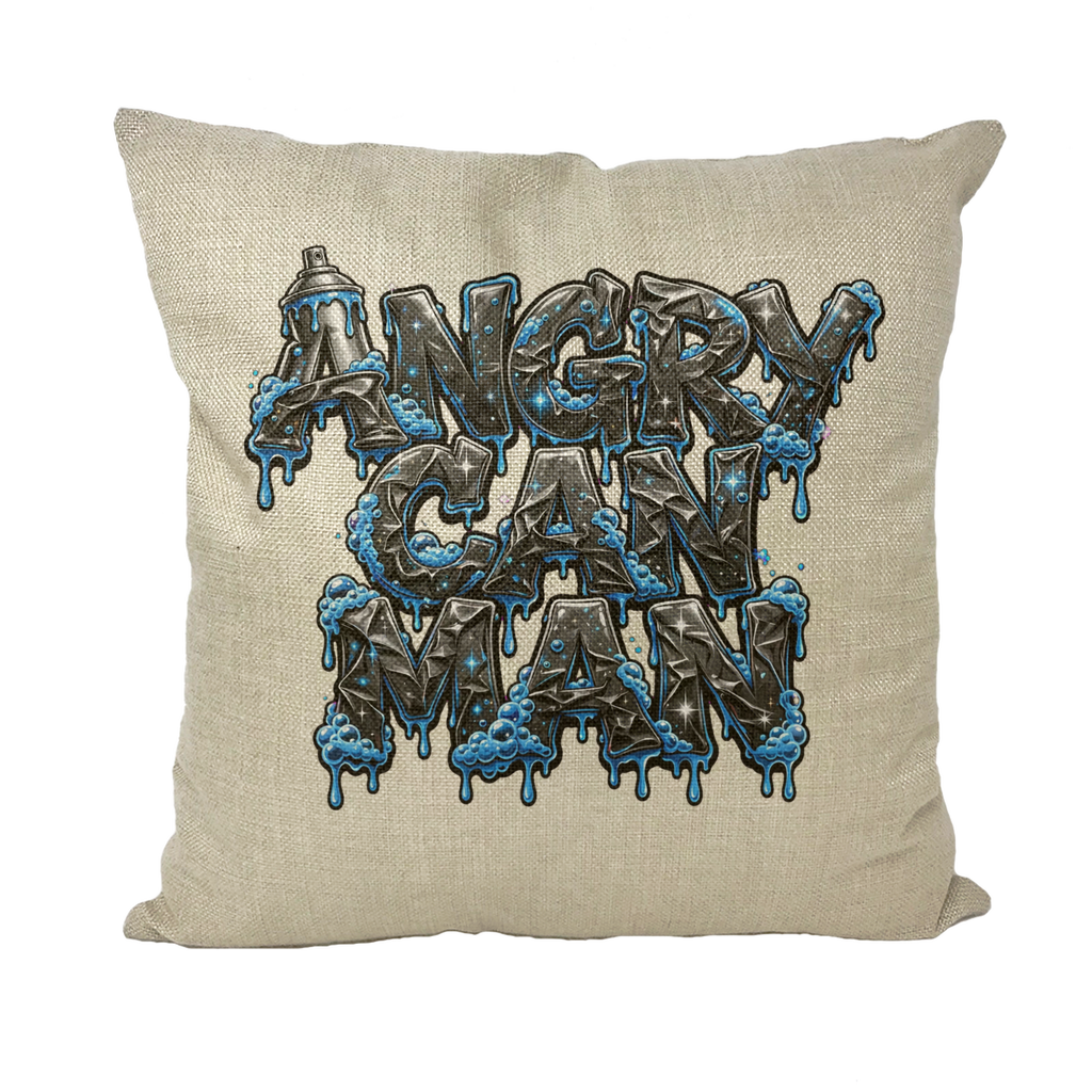 ANGRY CAN MAN 2.0 Throw Pillows