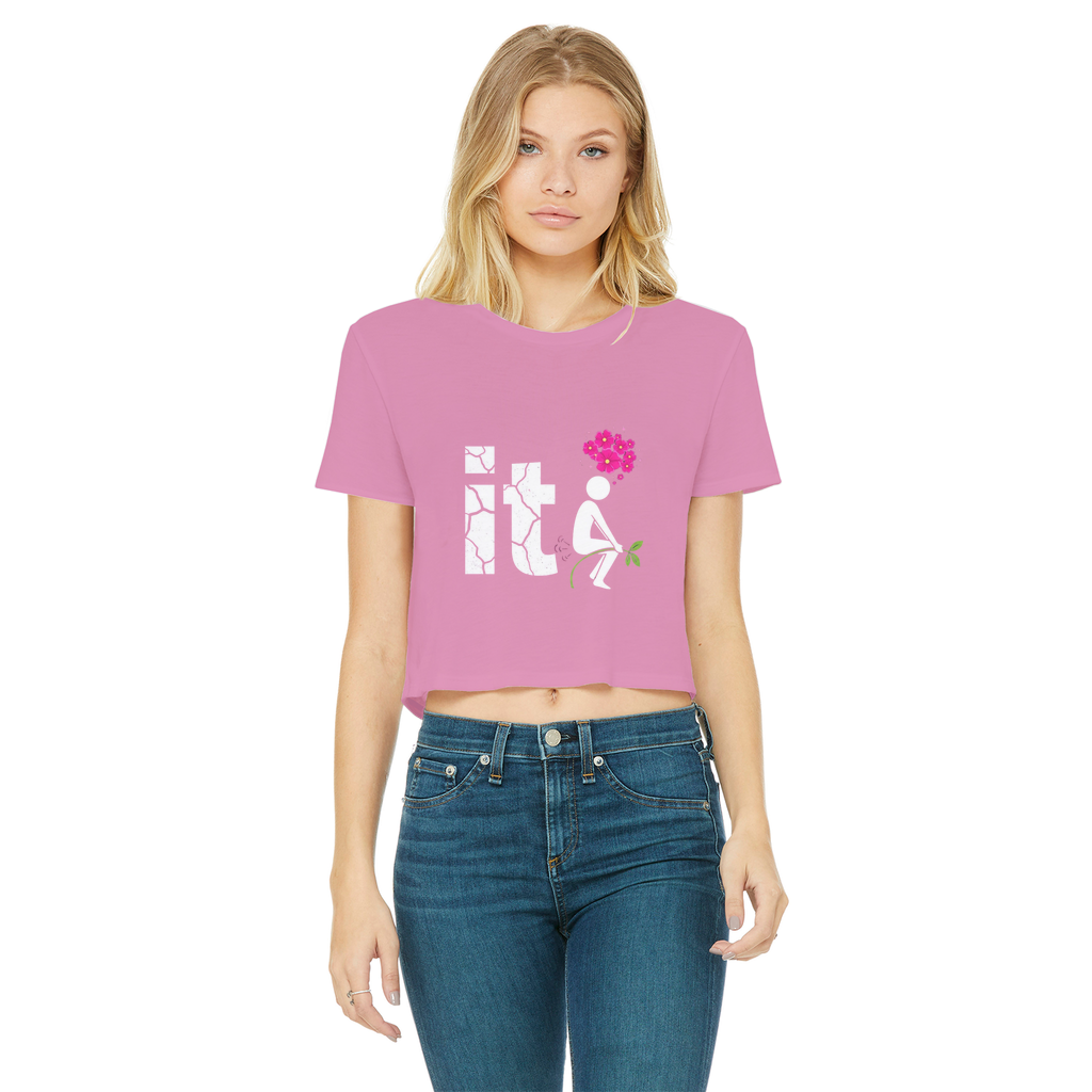 SARCASM 105 Classic Women's Cropped Raw Edge T-Shirt