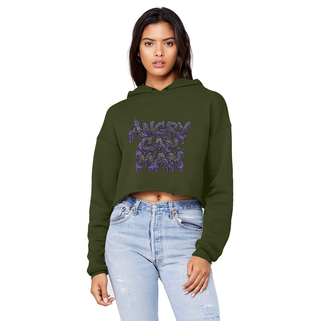 ANGRY CAN MAN 3.0 Cropped Raw Edge Boyfriend Hoodie