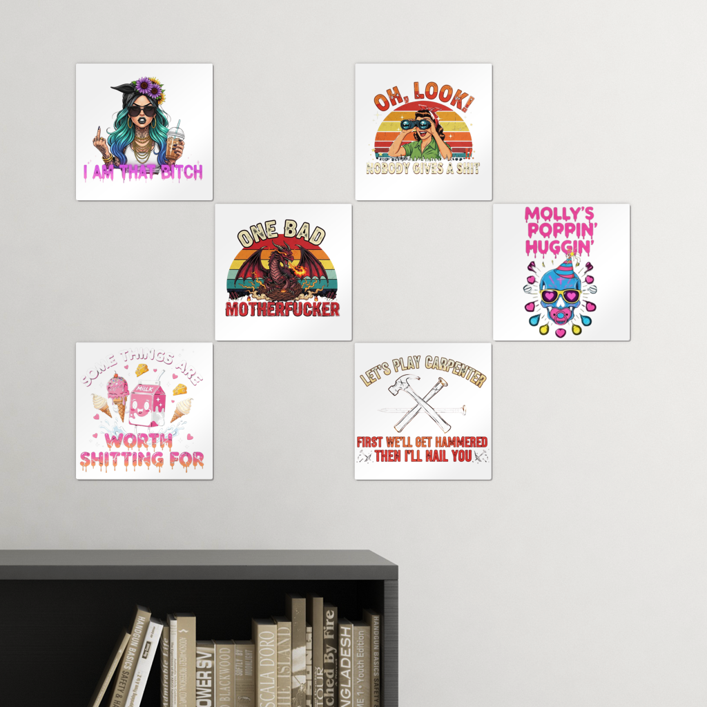 SARCASM 105 Square Wall Tiles Set of 6