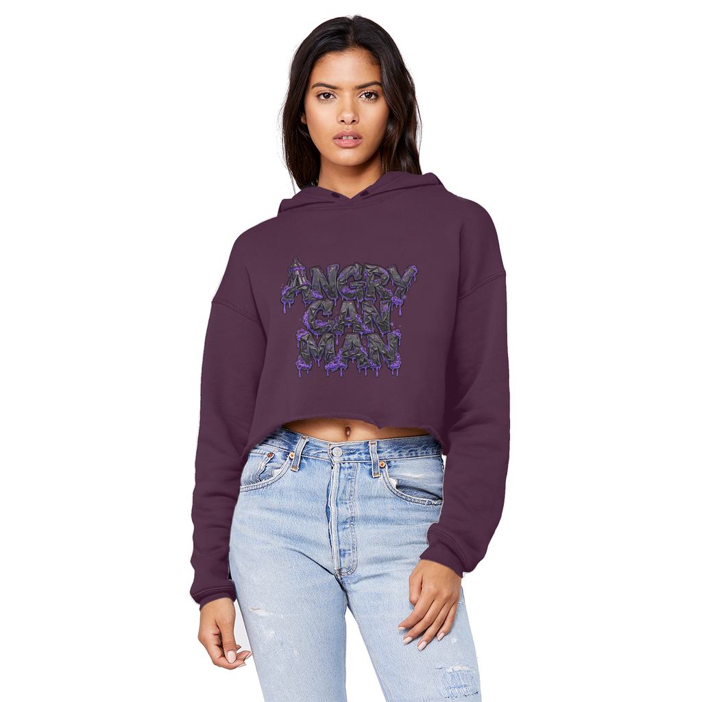 ANGRY CAN MAN 3.0 Cropped Raw Edge Boyfriend Hoodie