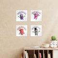 TRASH CAN MAN Square Wall Tiles Set of 4