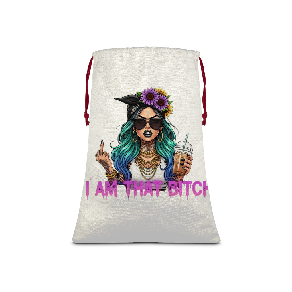 SARCASM 105 Sublimation Linen Drawstring Sack