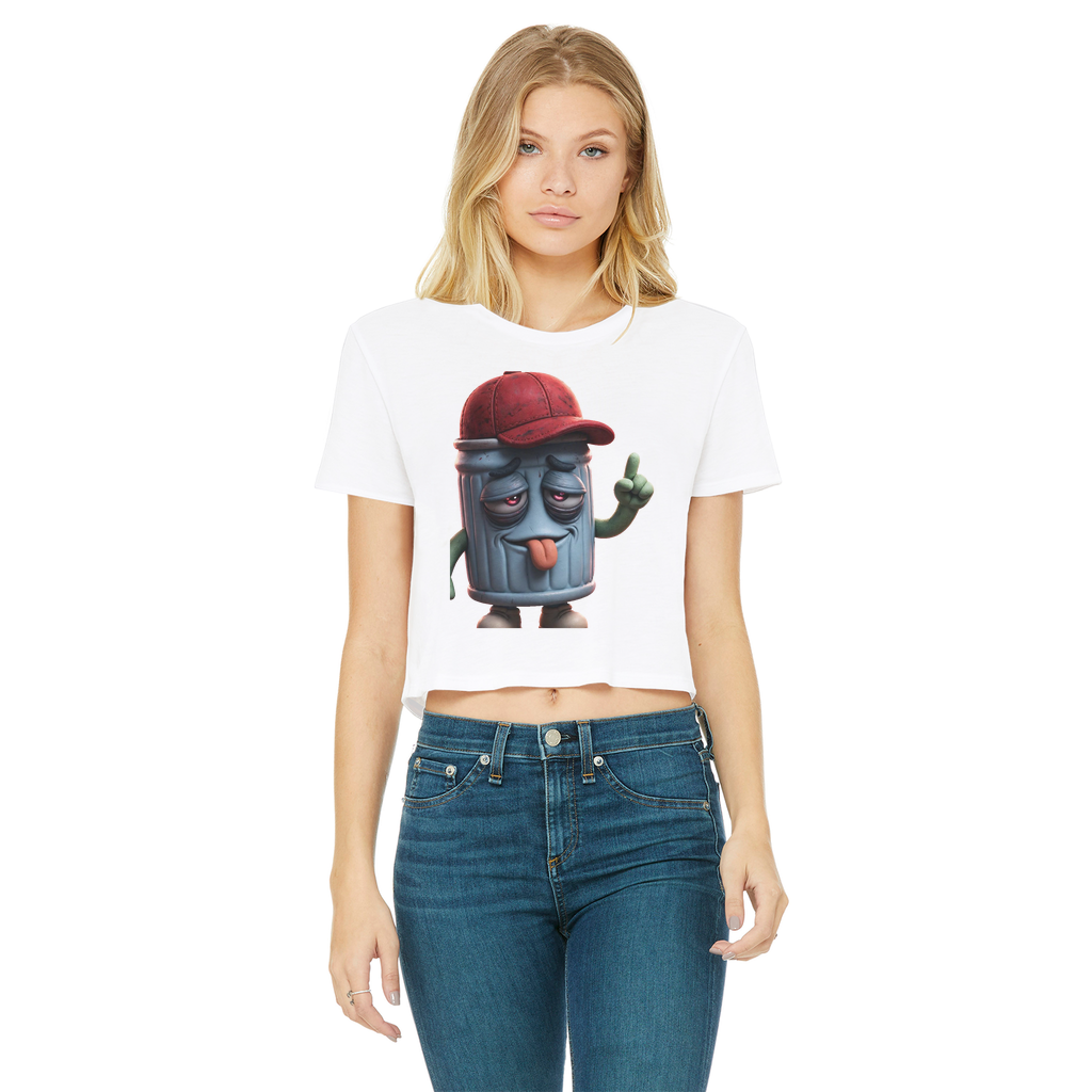 ANGRY CAN MAN 3.0 Classic Women's Cropped Raw Edge T-Shirt